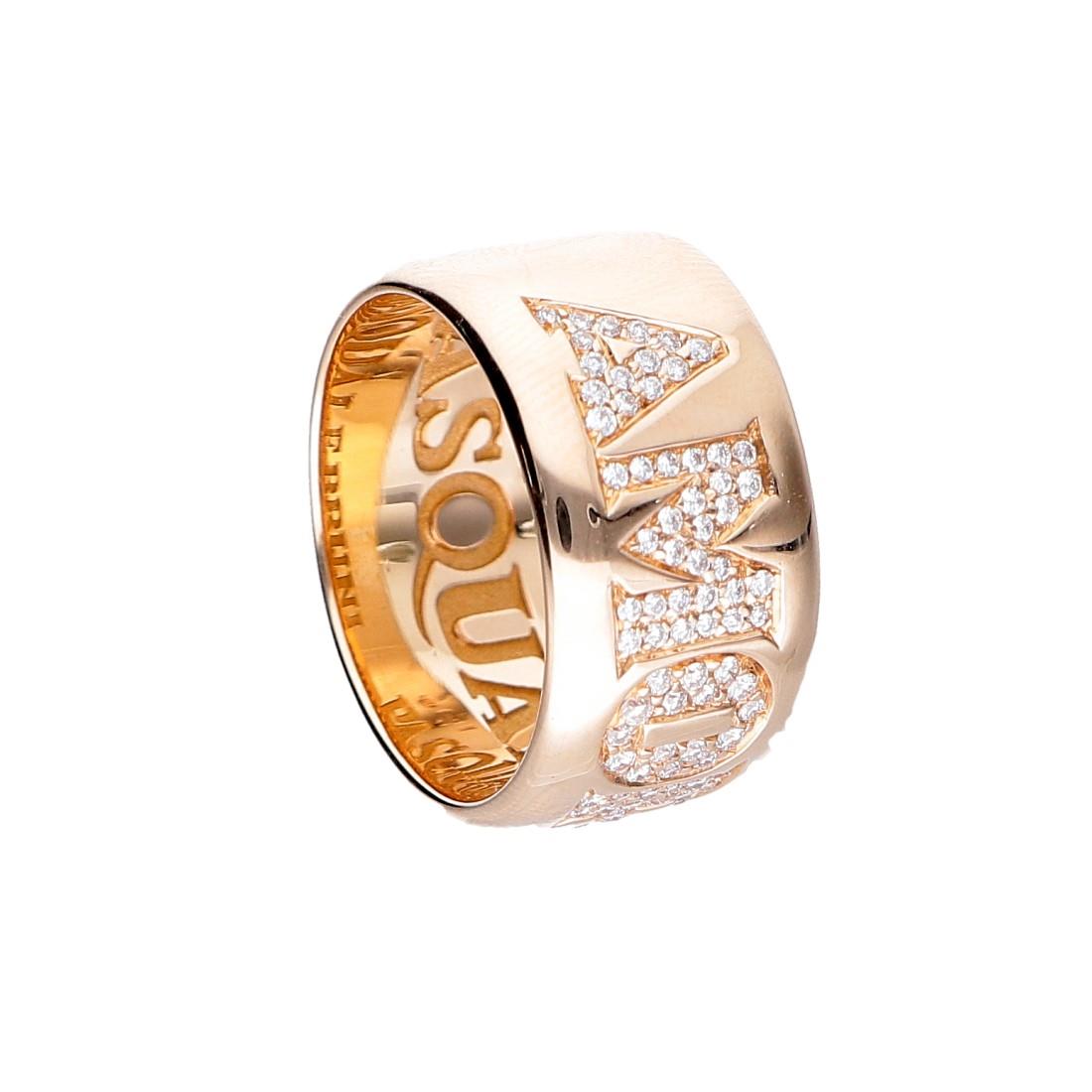 Anello Pasquale Bruni in oro rosa Amore con diamanti cts 0,47 - PASQUALE BRUNI