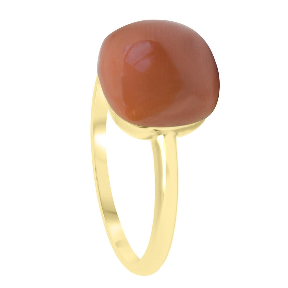 Anello in oro giallo con corallo mis 14 - ORO&CO