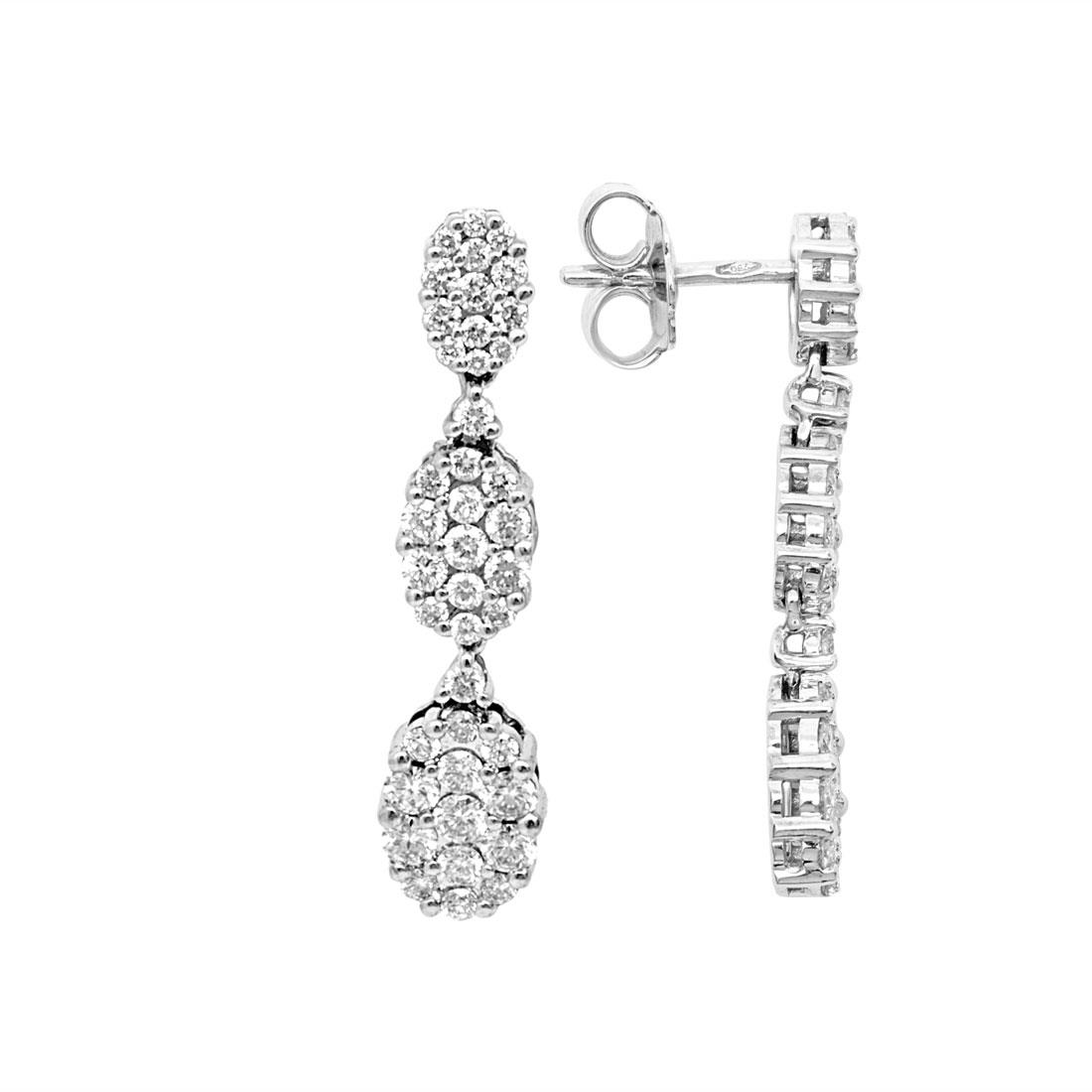 Orecchini in oro bianco con diamanti ct 1.31 - SALVINI