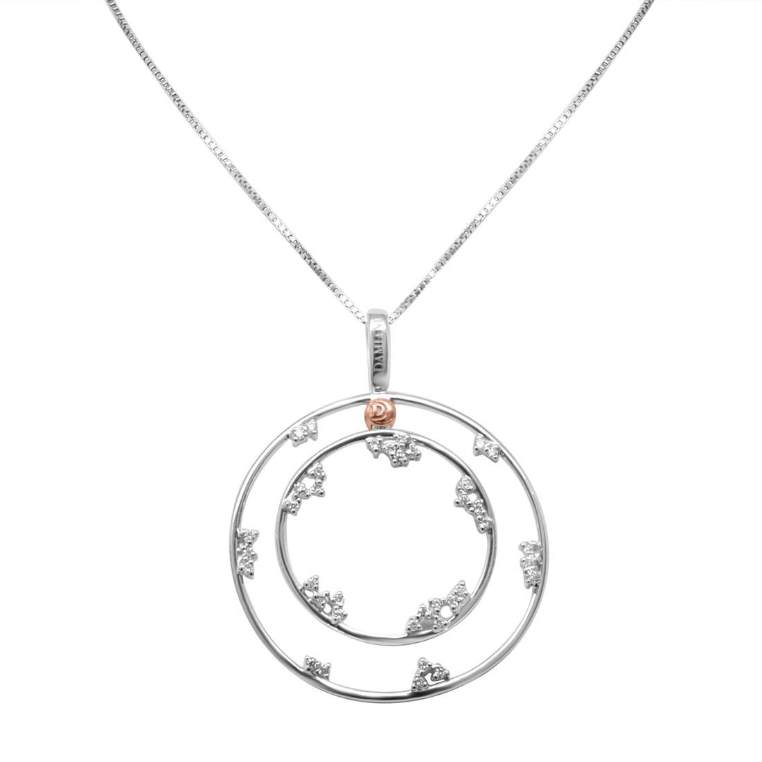 Collana Damiani in oro bianco e rosso con diamanti ct 0,39 - DAMIANI
