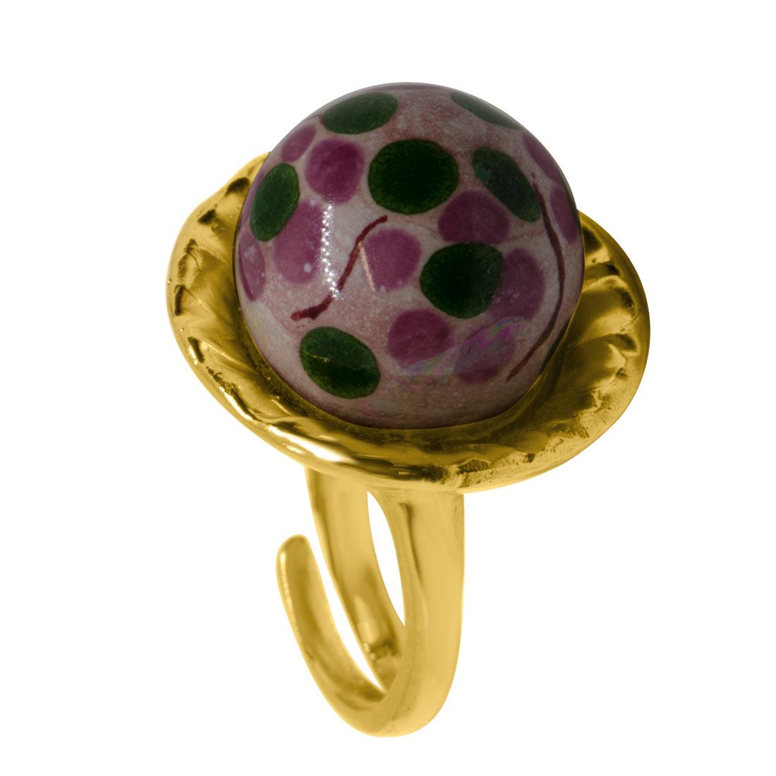Anello in argento 925 e ceramica - LE PERLE DI CALTAGIRONE