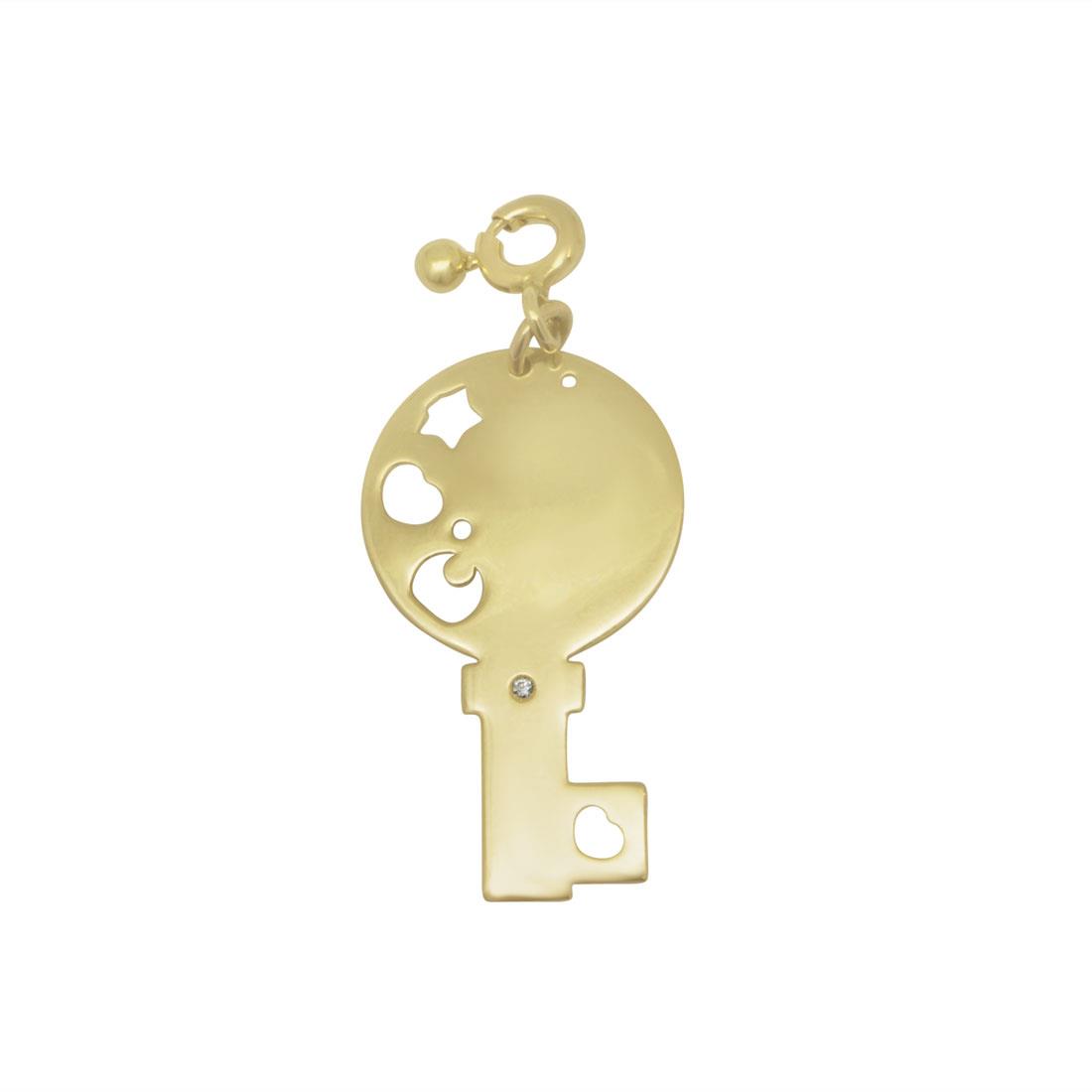 PASQUALE BRUNI PENDANT KEY LE MONDE YELLOW GOLD DIAMOND 0.01CT - PASQUALE BRUNI