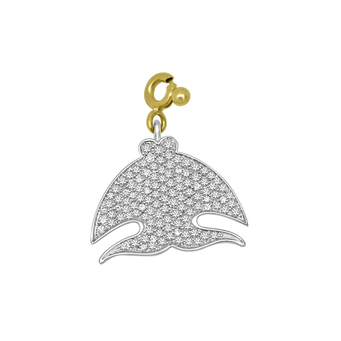 Ciondolo in oro bianco e giallo con diamanti ct 0.66, misura 2x2cm - PASQUALE BRUNI