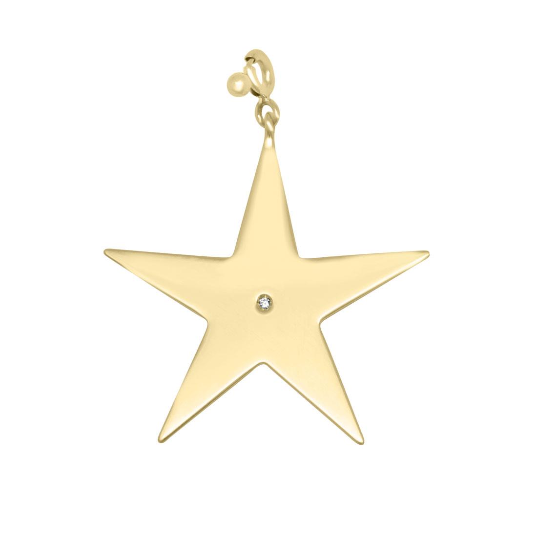 Ciondolo in oro giallo stella con diamante - PASQUALE BRUNI