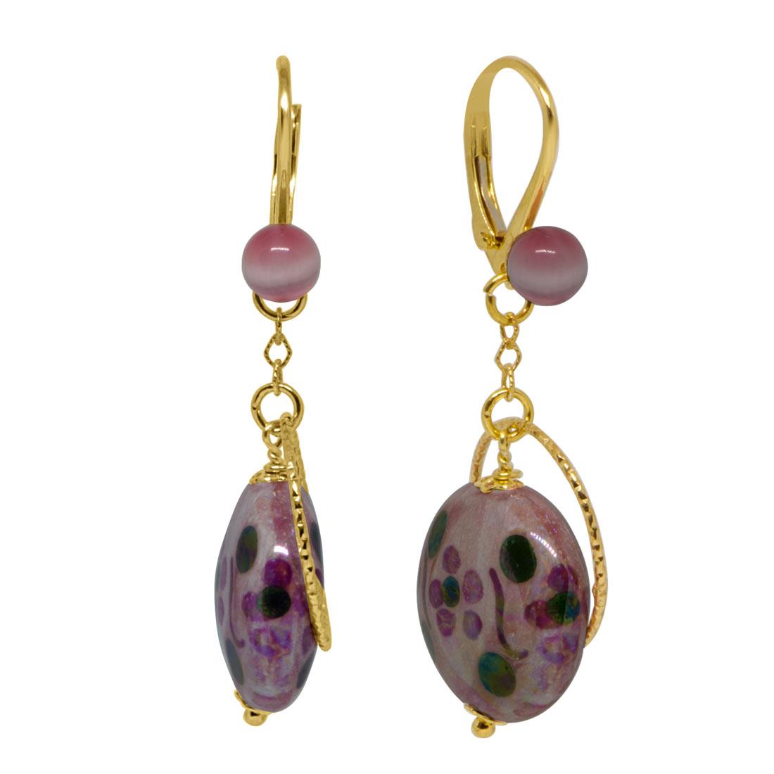 Silver earrings and ceramic - LE PERLE DI CALTAGIRONE