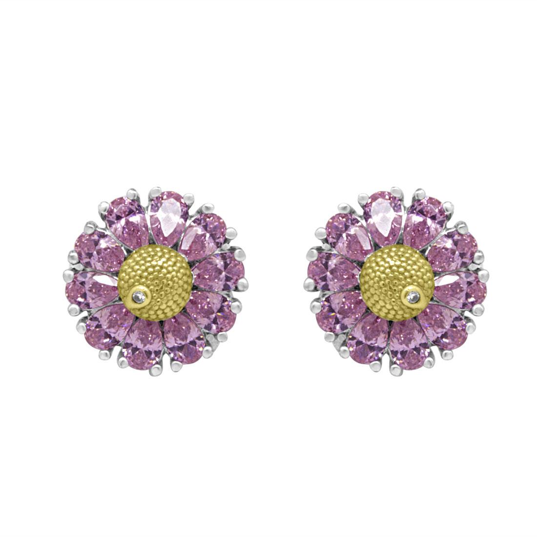 Orecchini fiore margherita argento sterling 925 elica orbitale