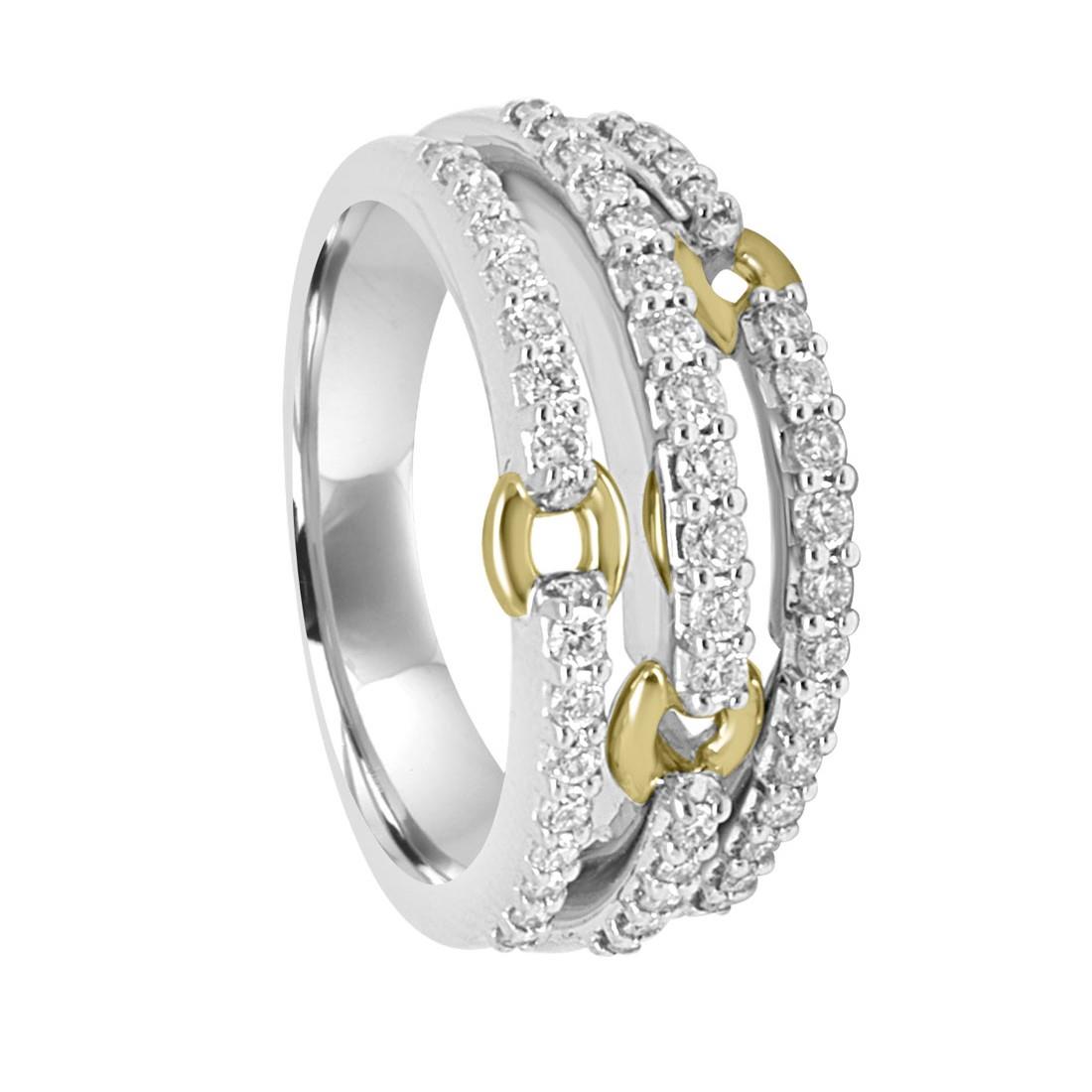 Anello Damiani in oro bianco e giallo con diamanti ct 0,60