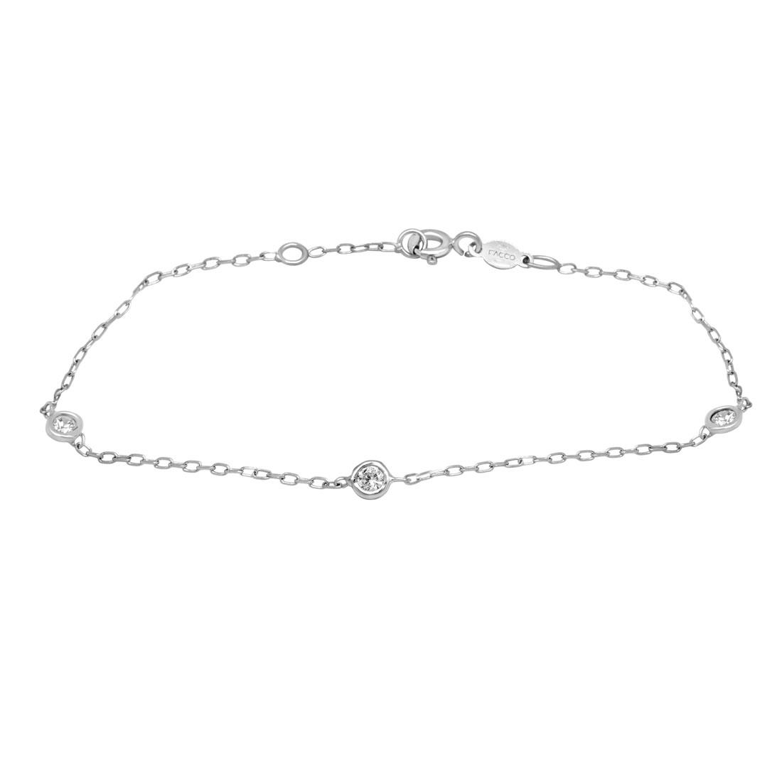 Bracciale in oro bianco con zirconi - ORO&CO