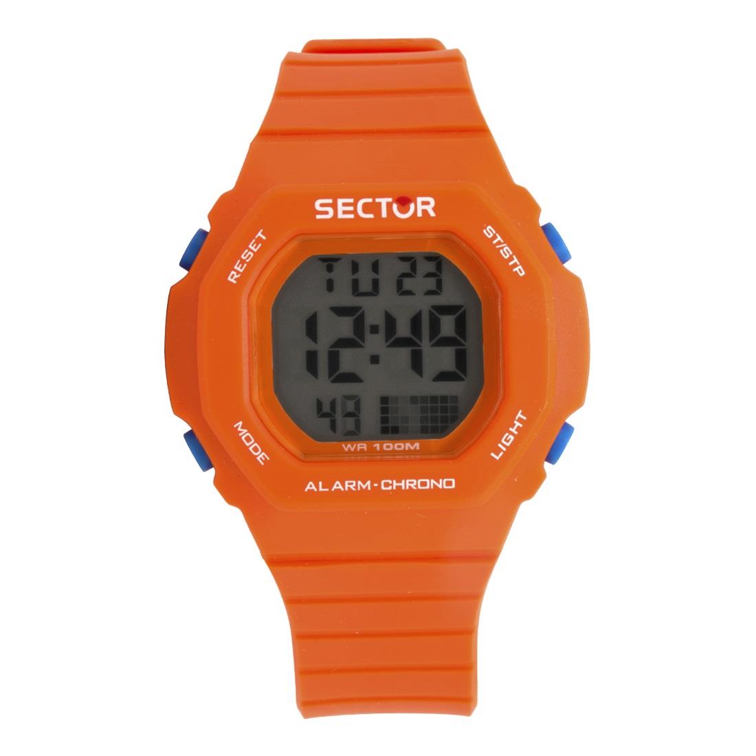 Orologio digitale uomo con cassa 39,5 mm in acciaio e lente in plastica - SECTOR