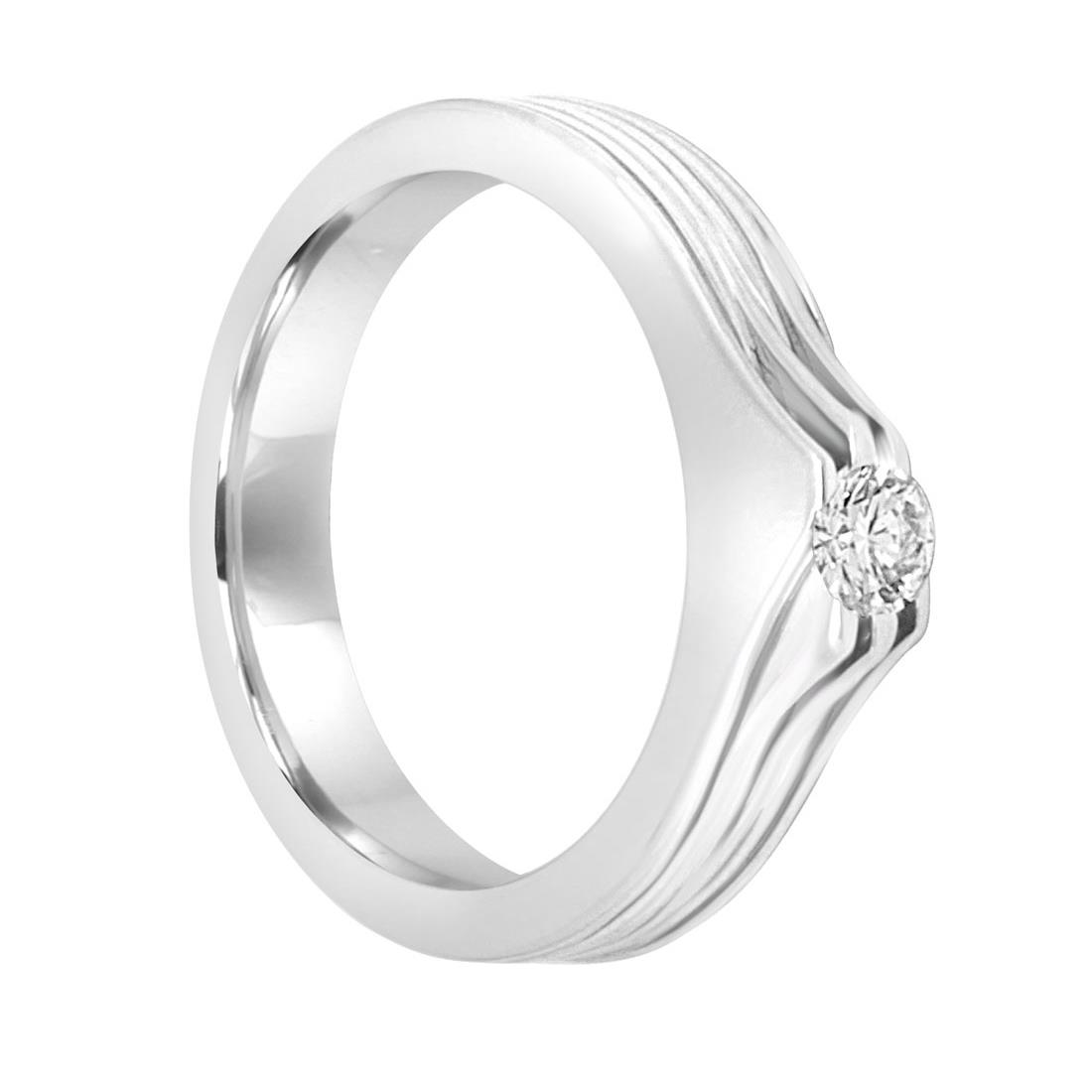 solitario en oro blanco con diamante - DAMIANI