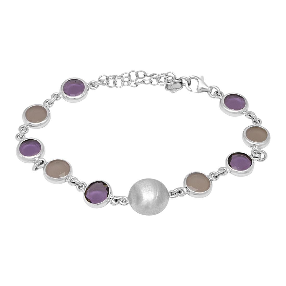 Bracciale in argento con pietre semipreziose - ZOCCAI