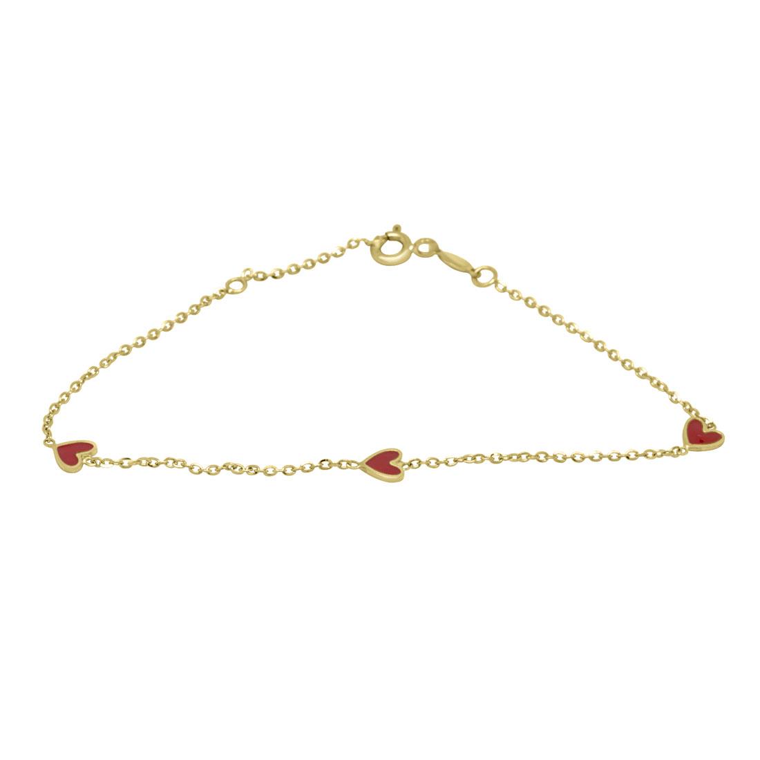 Bracciale in oro giallo con cuoricini - ORO&CO