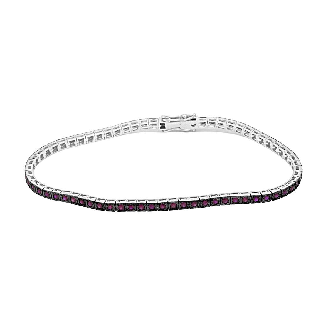 Pulsera riviere en oro blanco y rubies 1.55ct - ALFIERI & ST. JOHN