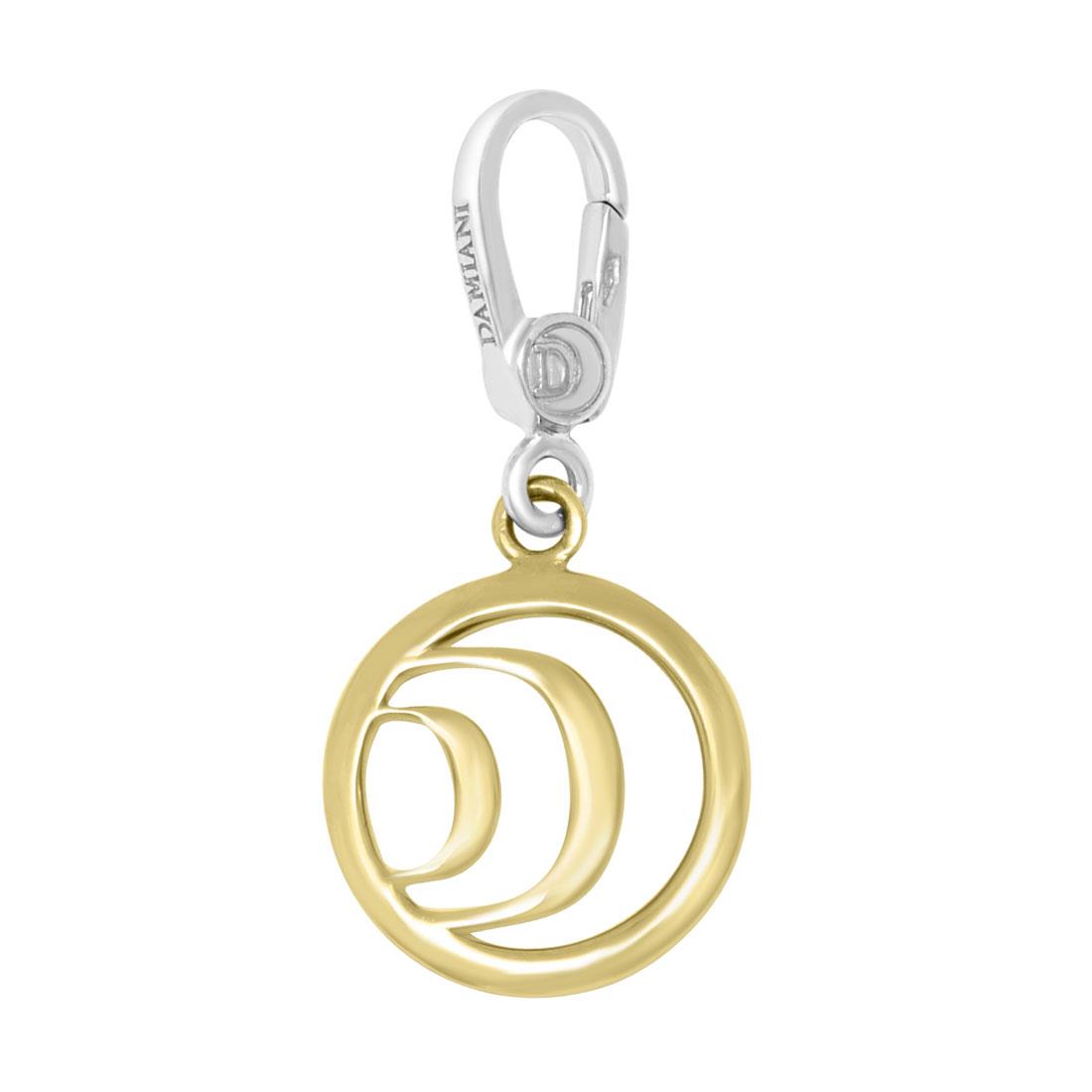 Ciondolo in oro bianco e giallo con diamante ct 0.01 - DAMIANI