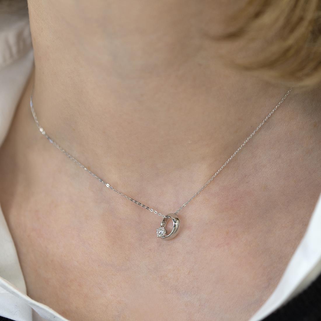 Collana Con Ciondolo Moissane Di Lusso Da 6 Ct 8 Ct Da Donna In Argento Sterling 925 Placcato In Oro Bianco 18 Carati Con Diamanti Rotondi Scintillanti - Foto 3