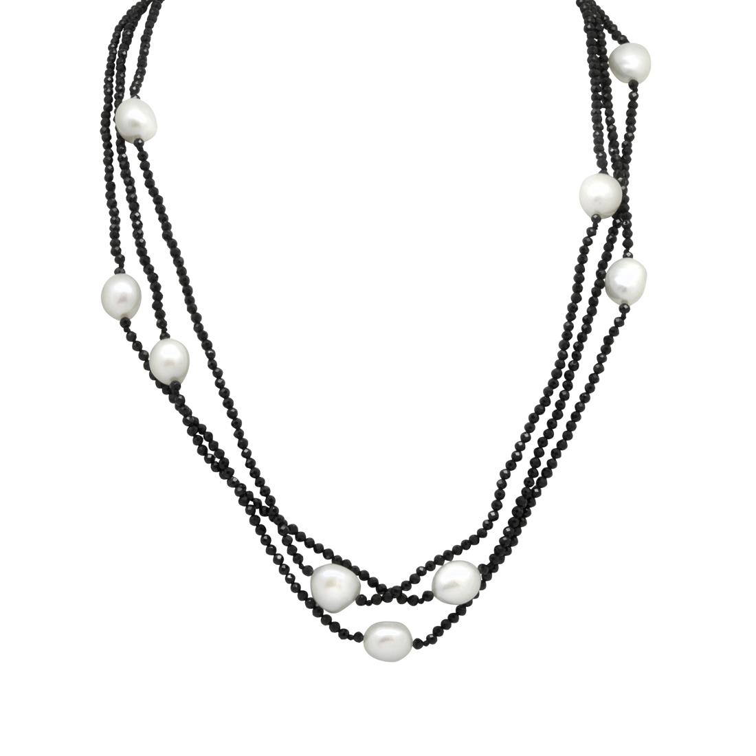 Collana con perle e pietre semipreziose - RIVIK