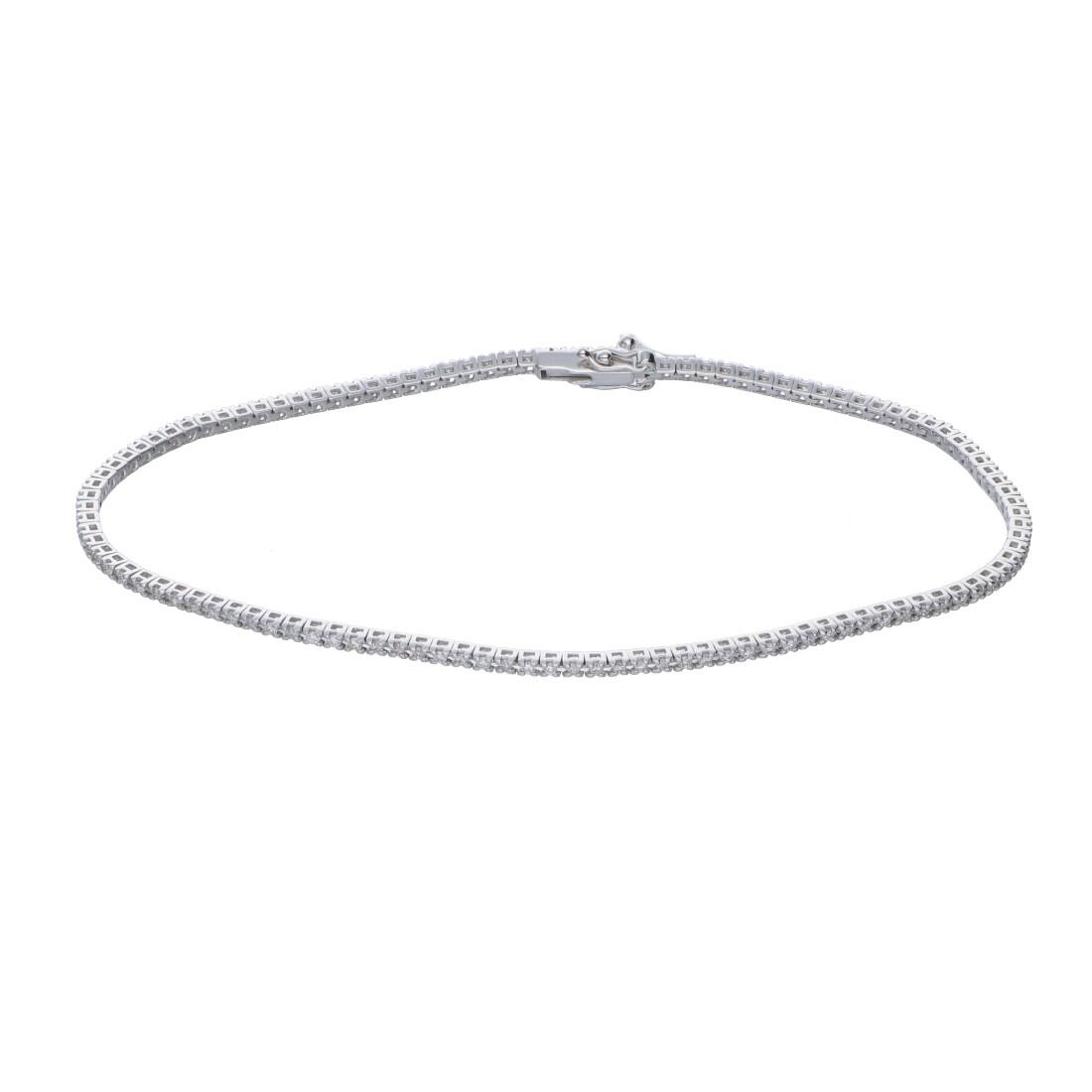 Bracciale tennis in oro bianco con diamanti - ALFIERI & ST. JOHN