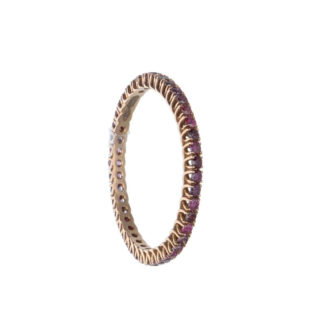 Anello in oro con diamanti naturali viola trattati mis 16 - ALFIERI & ST. JOHN