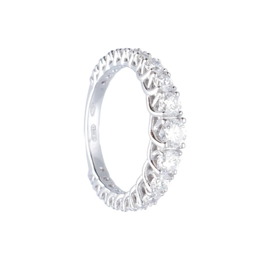 Anello veretta in oro bianco e diamanti ct. 1,14 - ALFIERI & ST. JOHN