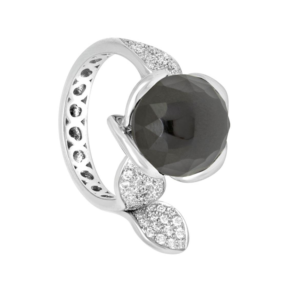 Anello in oro bianco con onice e diamanti - PASQUALE BRUNI