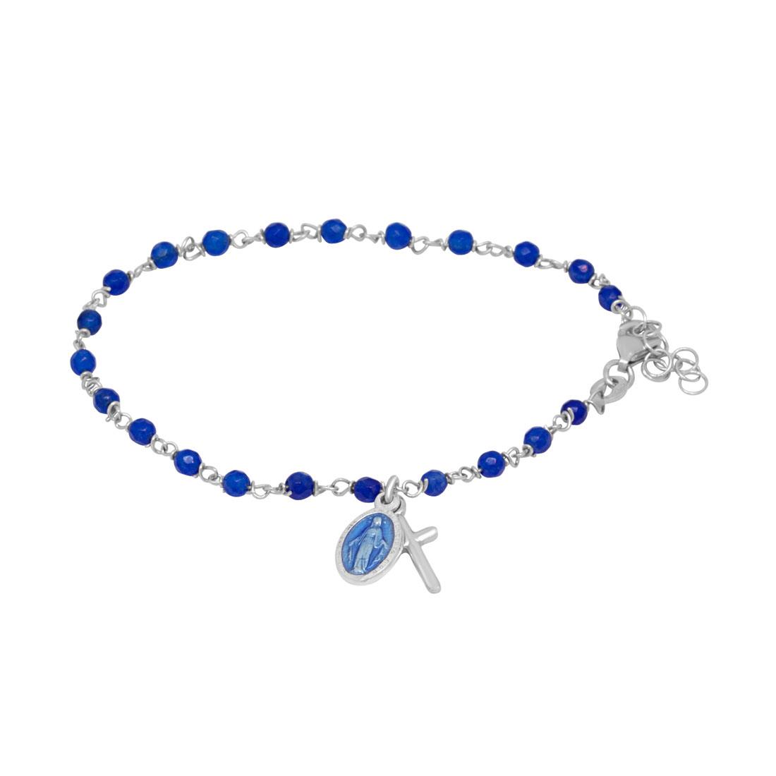 Bracciale design in argento con pietre blu e pendenti  - ORO&CO 925