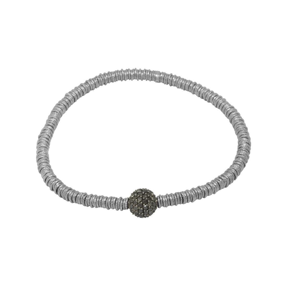 Pulsera en oro blanco y diamantes negros de 8 mm. - ROBERTO DEMEGLIO