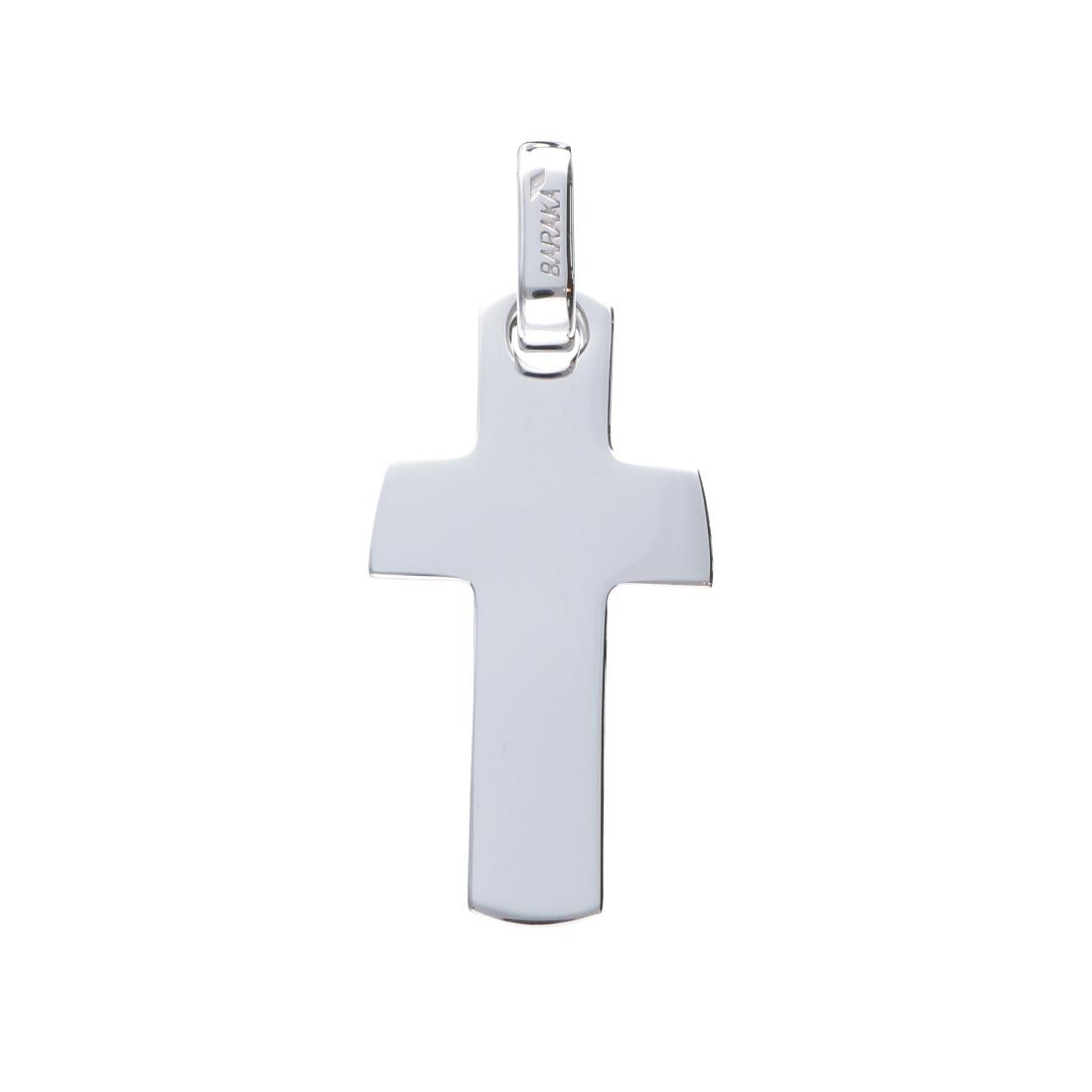 Pendente croce da uomo in oro bianco - BARAKA