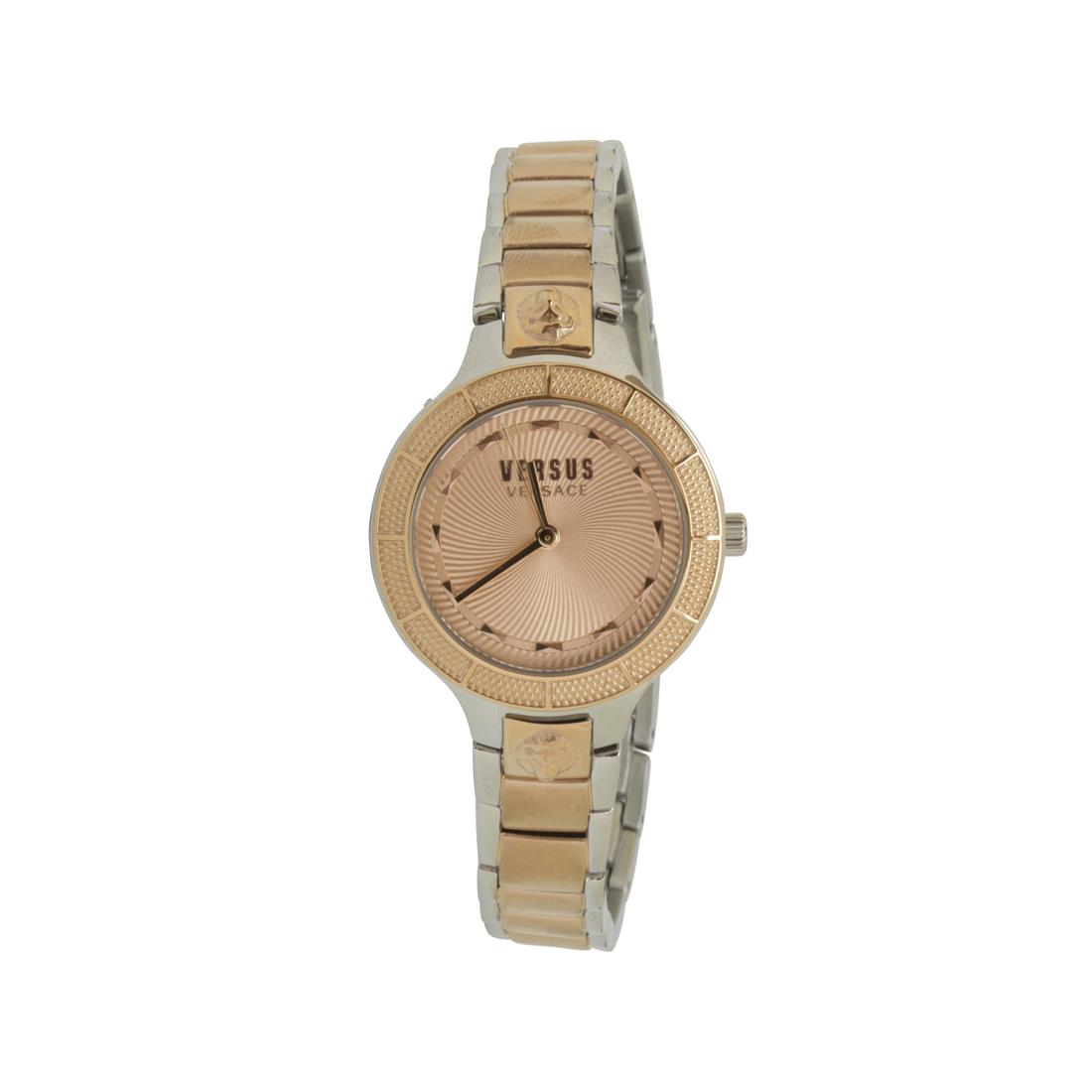 Orologio cassa i 32mm in acciaio di colore oro rosa con testa di leone - VERSUS