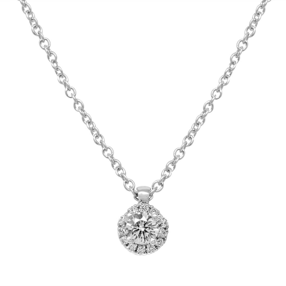 Collana in oro bianco con diamante ct. 0,15 - BLISS