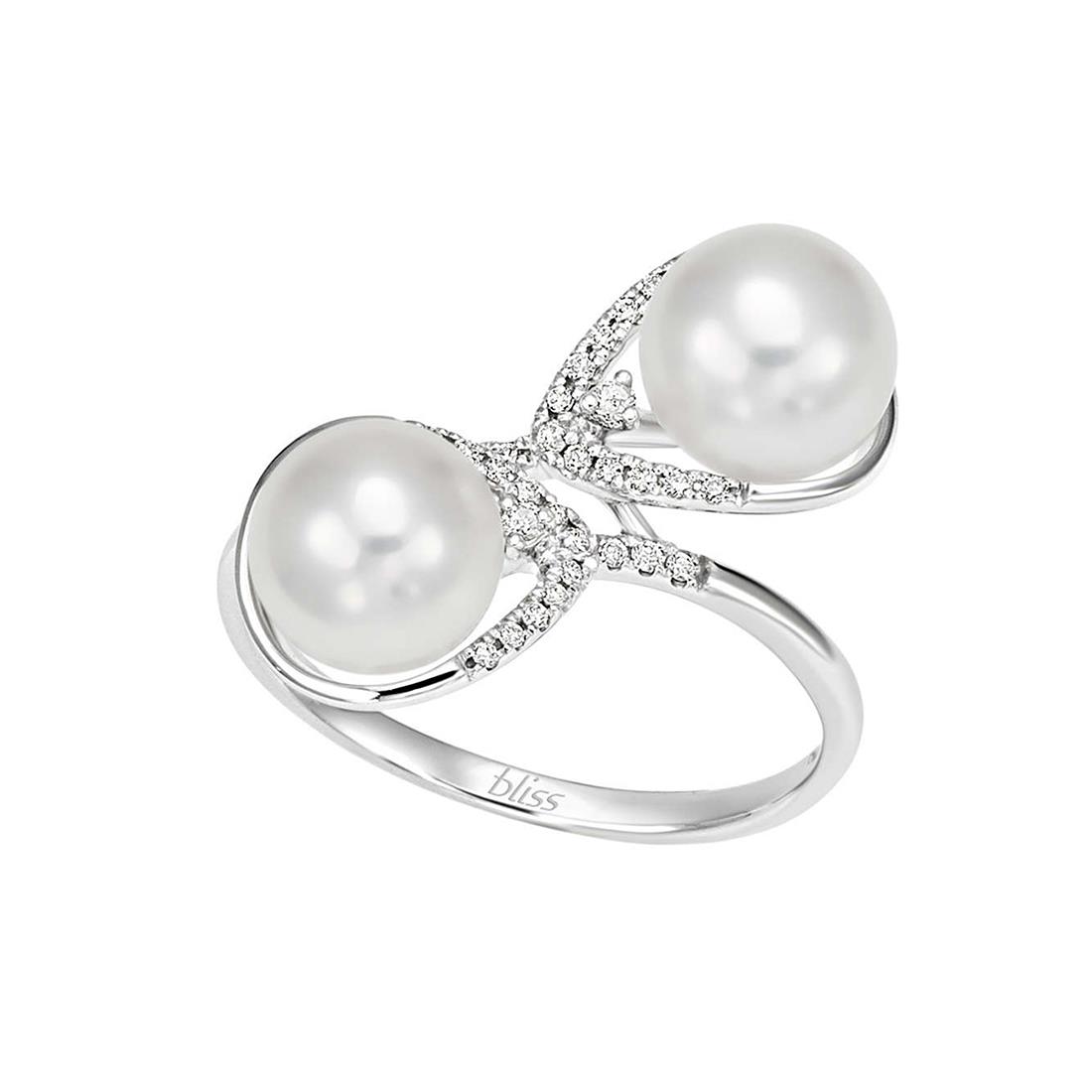 Ring with diamonds and pearls - BLISS
