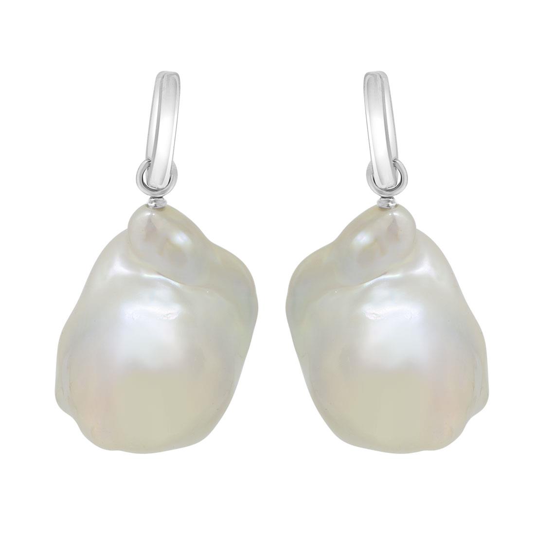 Pendientes de perlas en oro blanco - RIVIK