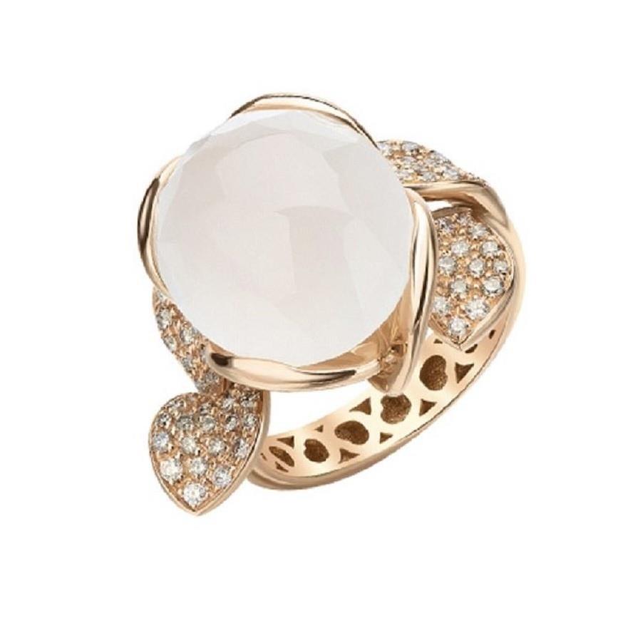 Anillo con diamantes y cuarzo lechoso - PASQUALE BRUNI