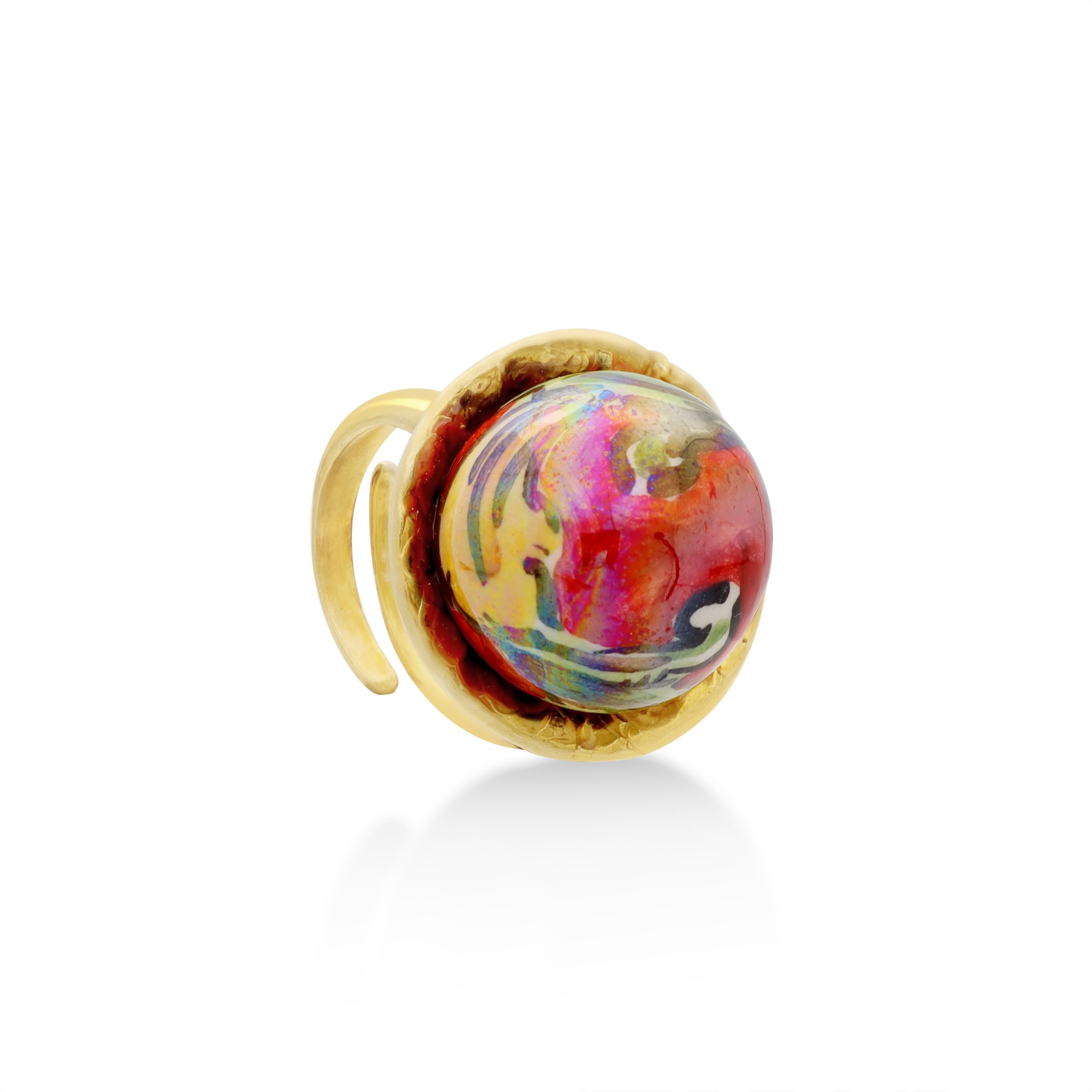 Anello solitario in argento e ceramica - LE PERLE DI CALTAGIRONE