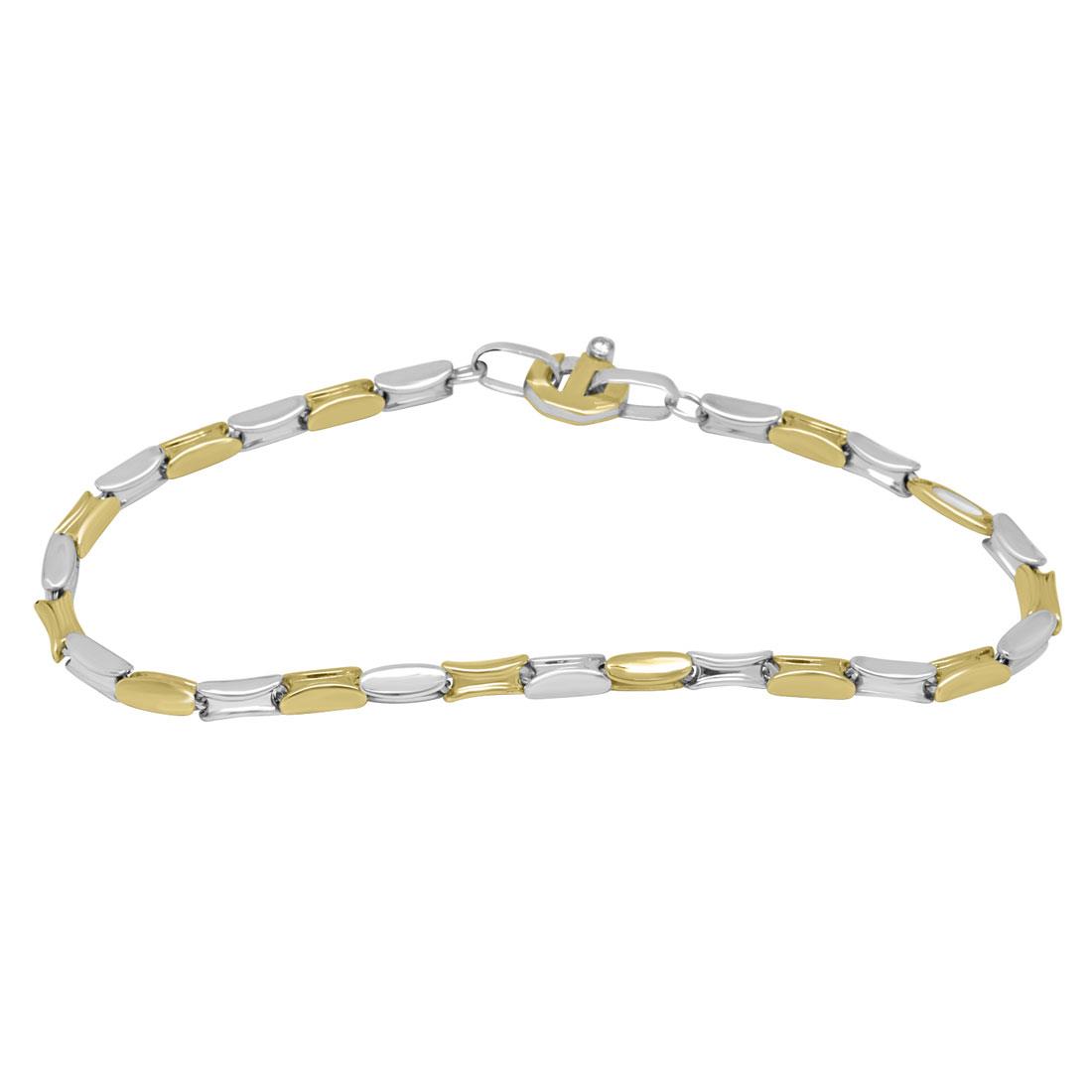 White And Yellow Gold Mens Bracelet Baraka Luxury Zone