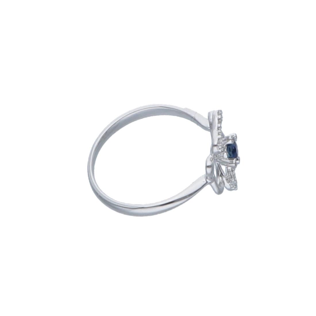 Anello in oro con diamanti ct. 0,11 e zaffiro ct. 0,25 - BLISS