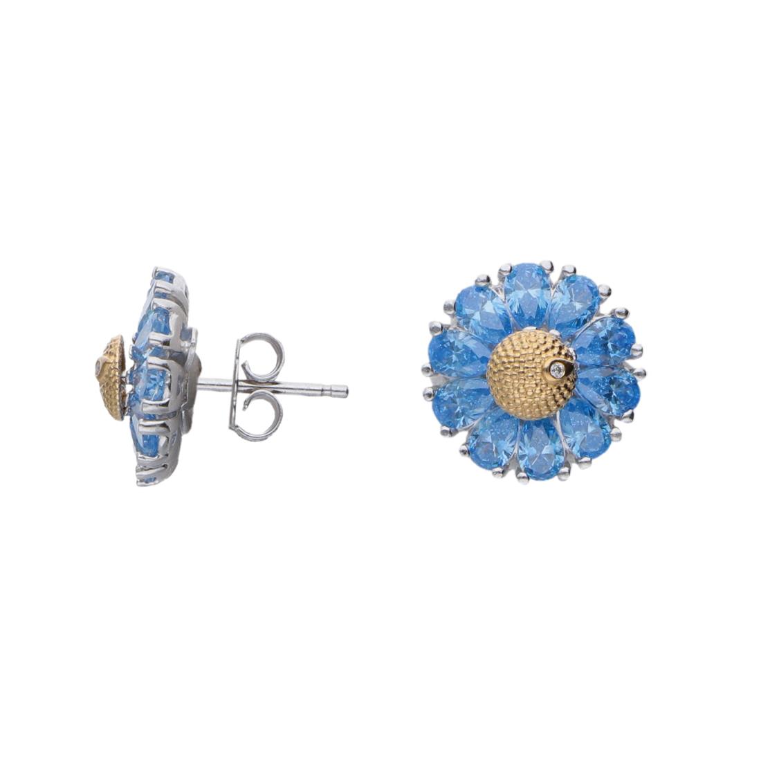 Orecchini in argento con margherita - ROBERTO DEMEGLIO