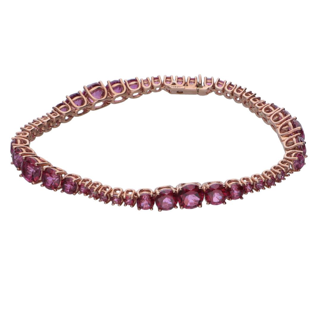 Bracciale tennis con rodholite - ROBERTO DEMEGLIO