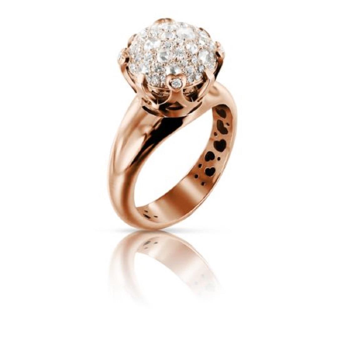 Anello design Misura 47 -Dorato oro fino x1 Perles Co