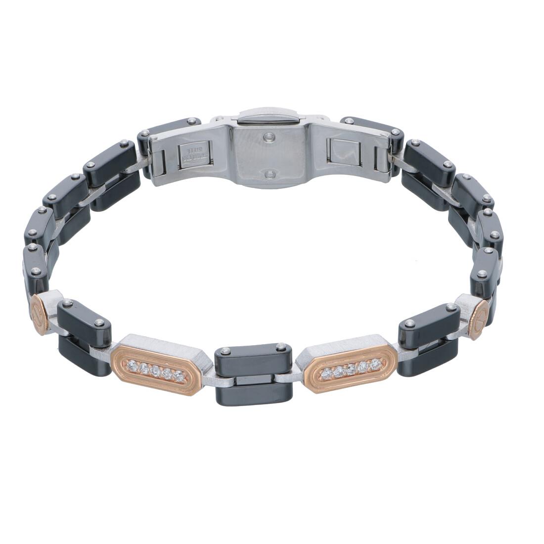 Bracciale da uomo in acciaio e oro rosa - BARAKA