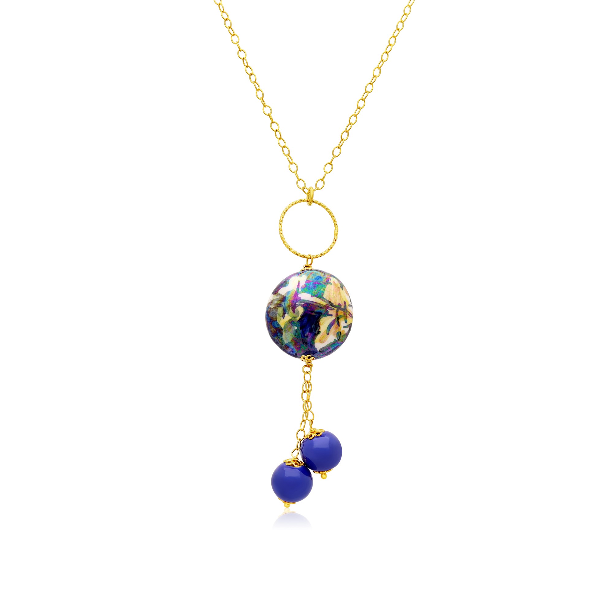 Collana Asmara in argento e ceramica - LE PERLE DI CALTAGIRONE