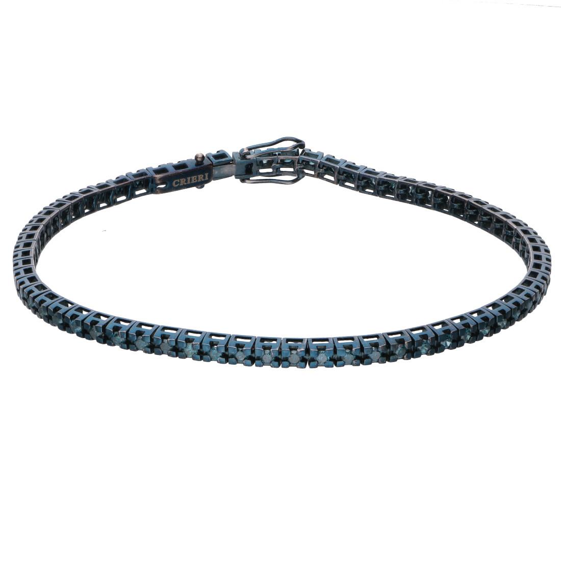 Tennis bracelet with blue diamonds - ALFIERI & ST. JOHN
