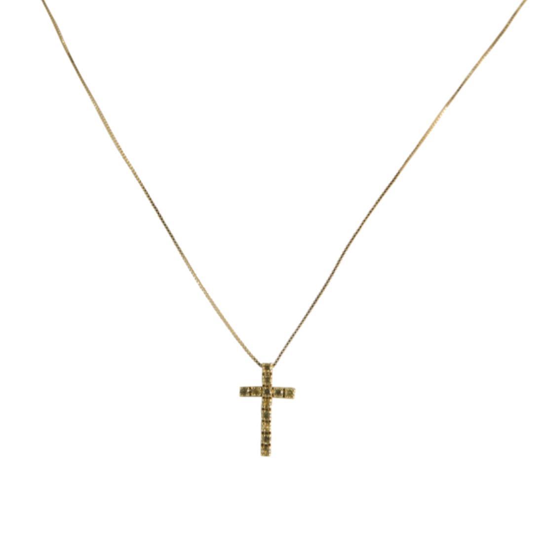Collar cruz con diamantes amarillo - ALFIERI & ST. JOHN