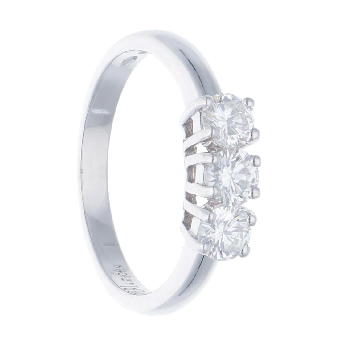 Trilogy Ring With Diamonds Ct 0,37 - Alfieri & St. John - Luxury Zone