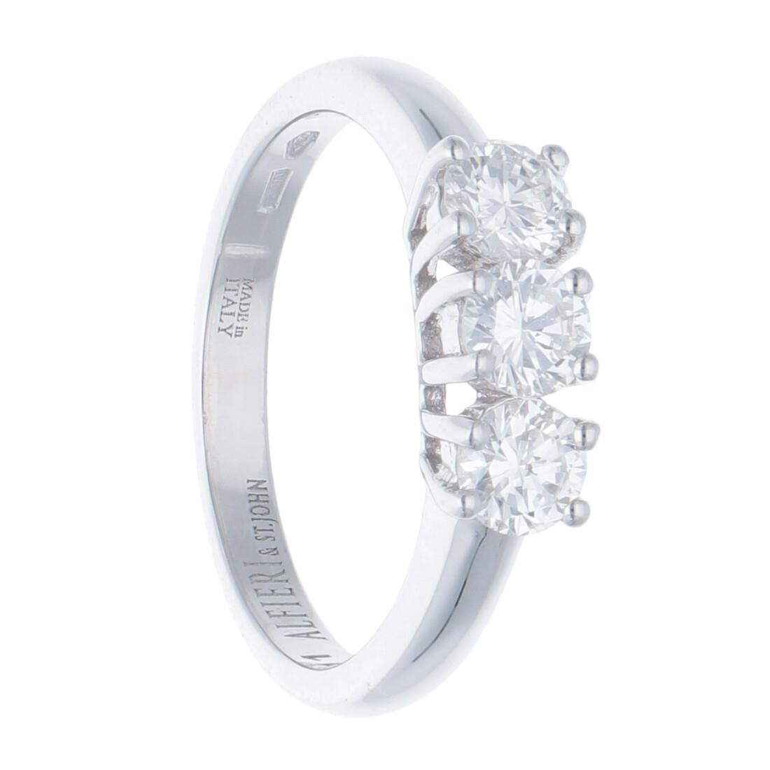 Anello trilogy con diamanti ct 0,84 - ALFIERI & ST. JOHN