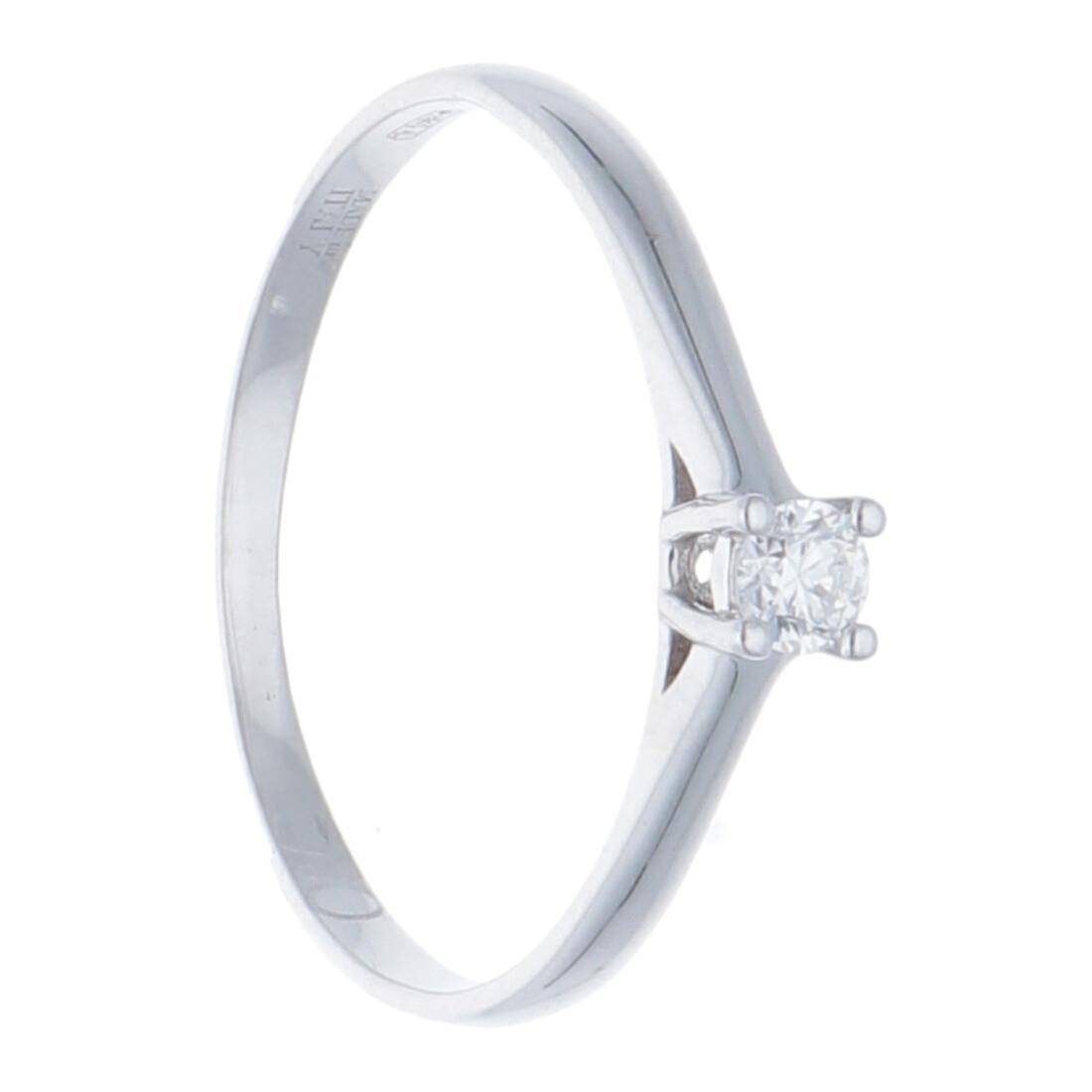 Anello solitario con diamanti ct 0,1 - ORO&CO