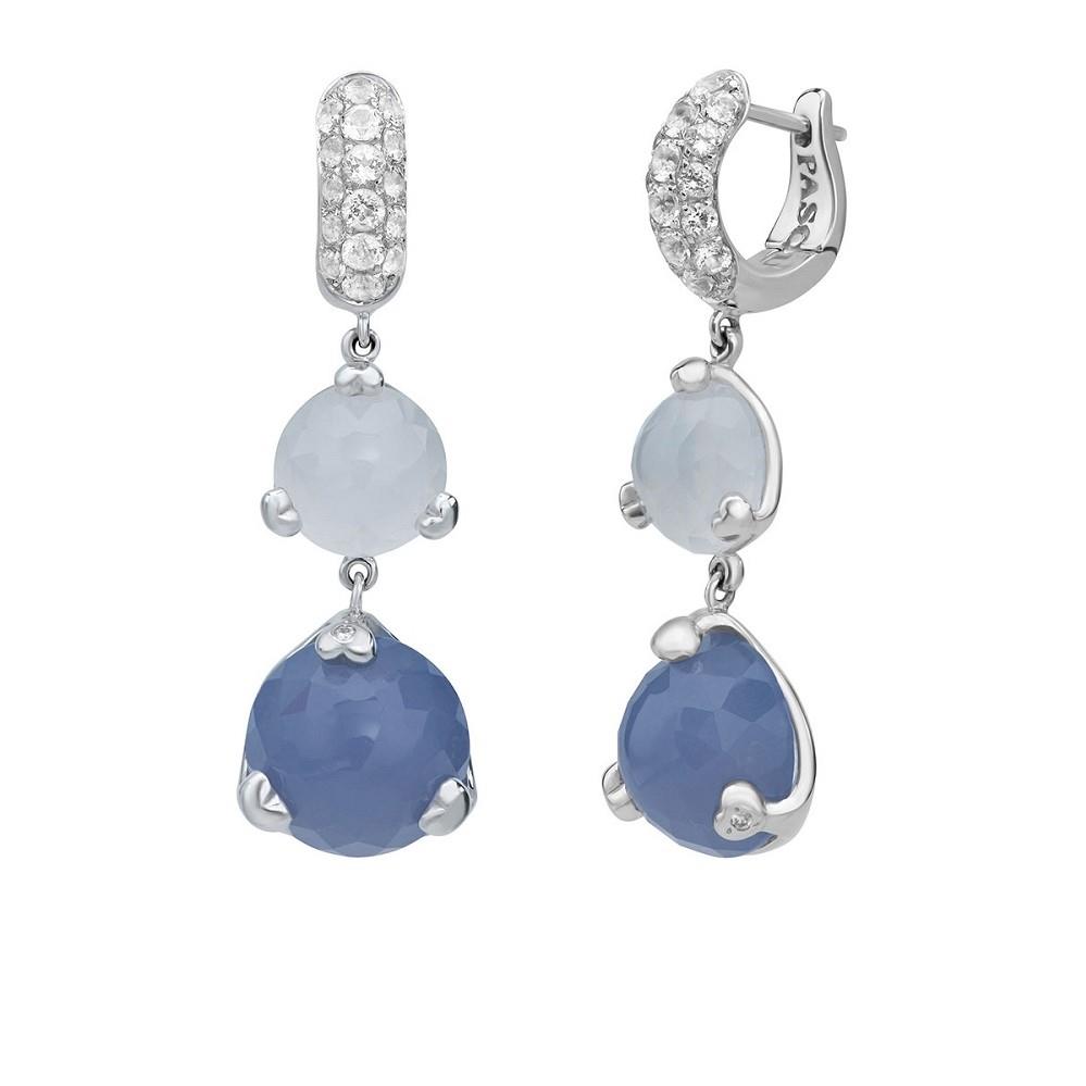 Pendientes colgantes con diamantes y clacedonio - PASQUALE BRUNI
