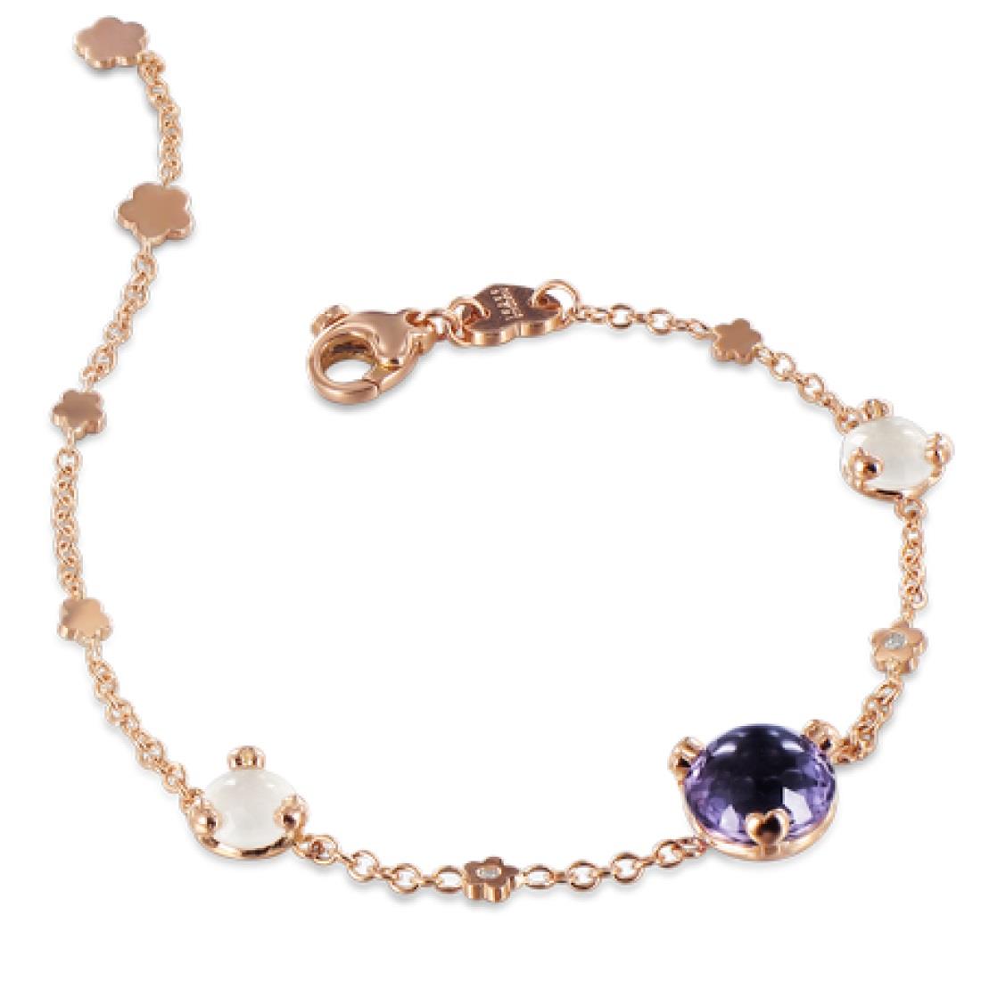Bracelet with amethyst, diamonds and white quartz - PASQUALE BRUNI