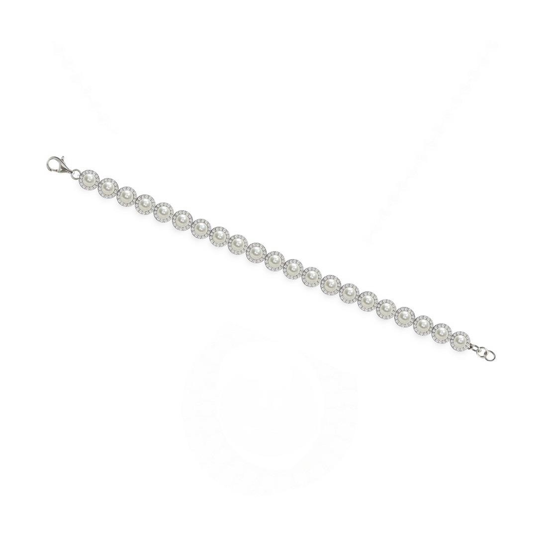 Bracciale in argento con perle Button - MAYUMI
