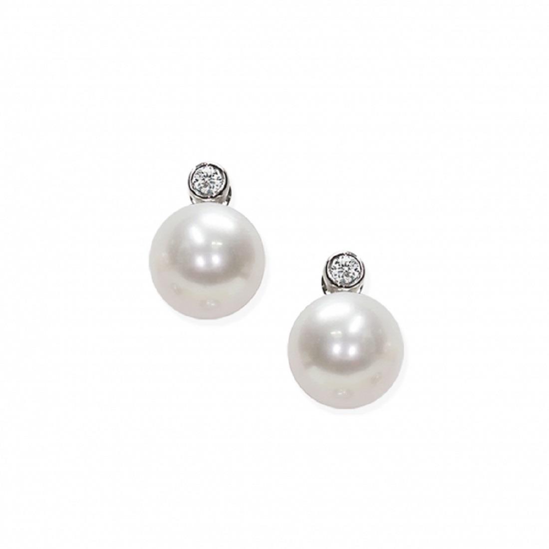 Earrings with pearls and diamonds - MAYUMI