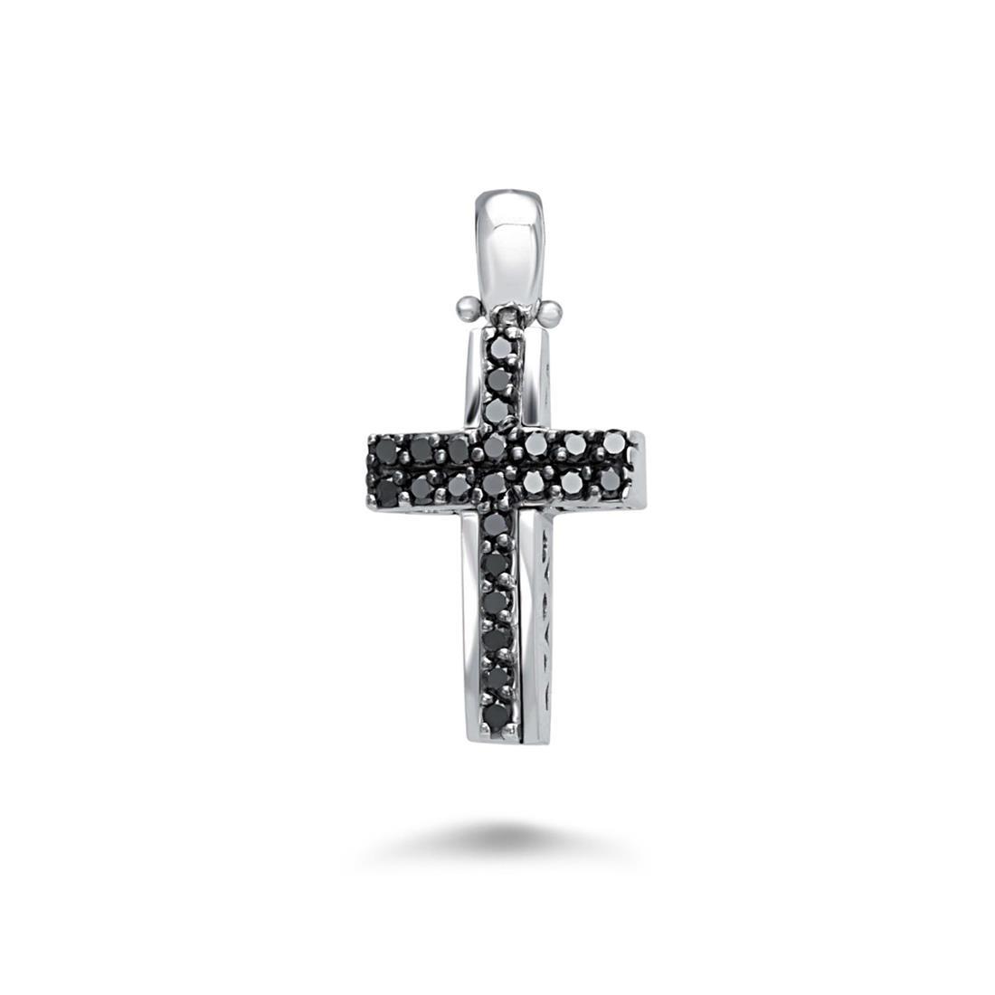 Ciondolo croce con diamanti neri - BLISS